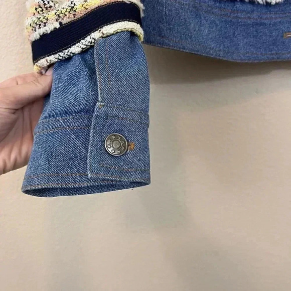 Veronica Beard Santiago Button Front Tweed Denim Jacket Womens Size 0 - Picture 4 of 16